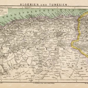 ANTIQUE Map of Algeria and Tunisia - Old 1882 Encyclopedia Print