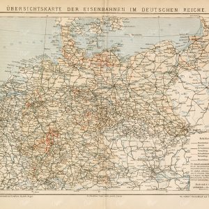 OVERVIEW Map of the Railways in the German Empire - Vintage Print