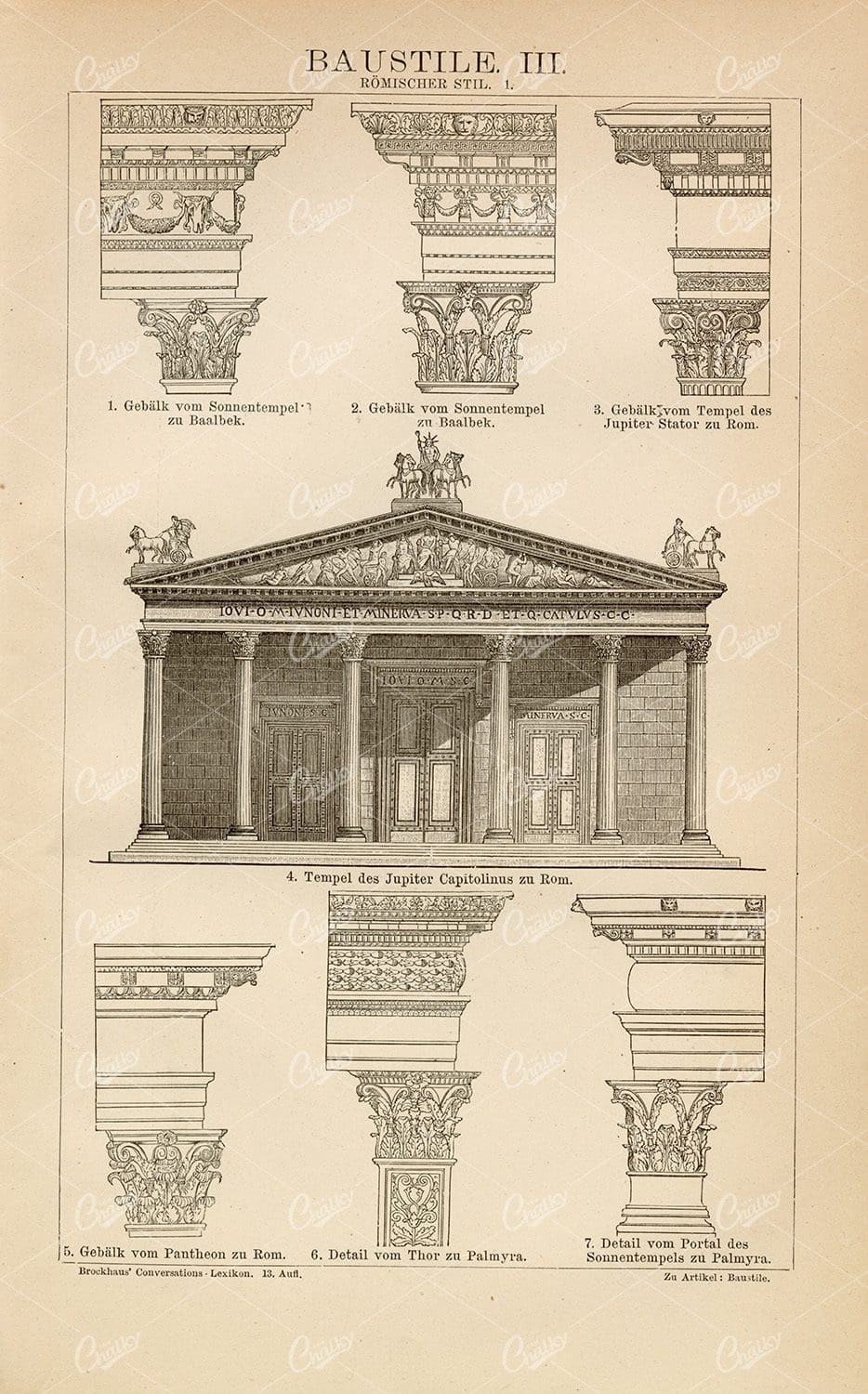 VINTAGE Architecture Styles Print III - Roman Style 1