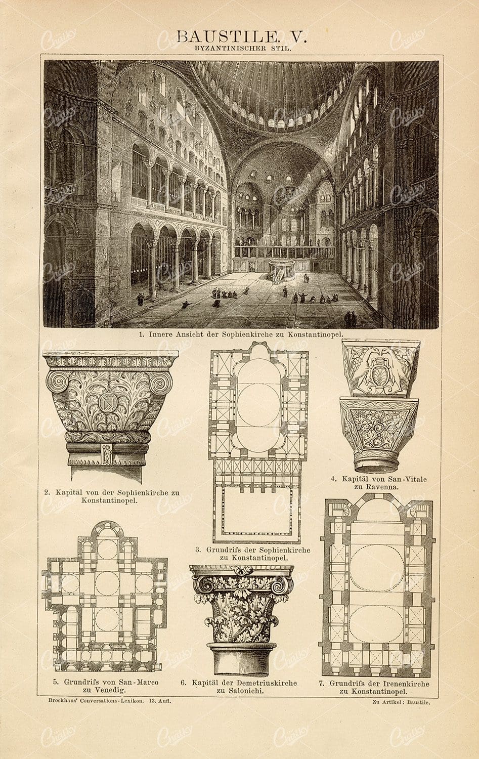 VINTAGE Architecture Styles Print V - Byzantine Style