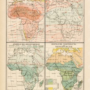 Meteorological Maps of Africa - Vintage German Print