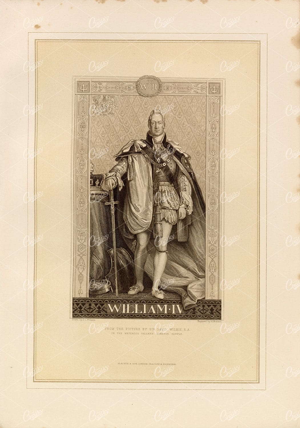 WILLIAM.IV - Vintage Engraving from the Picture by Sir David Wilkie R.A