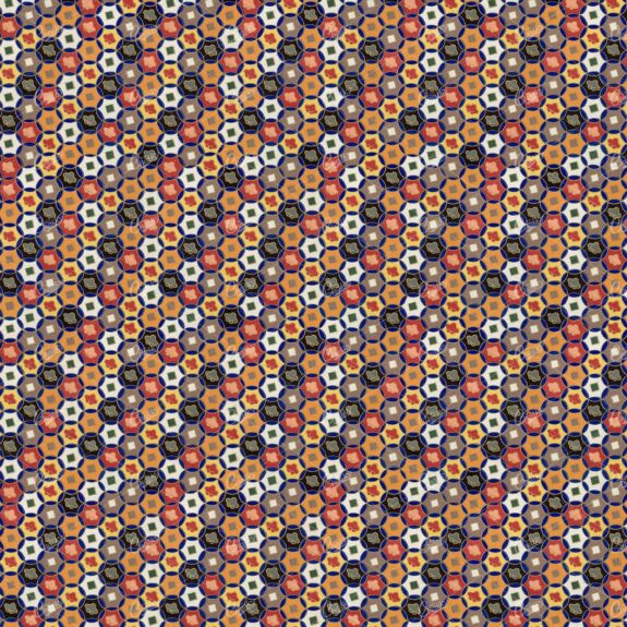 Repeated Circular Tiles Vintage Pattern