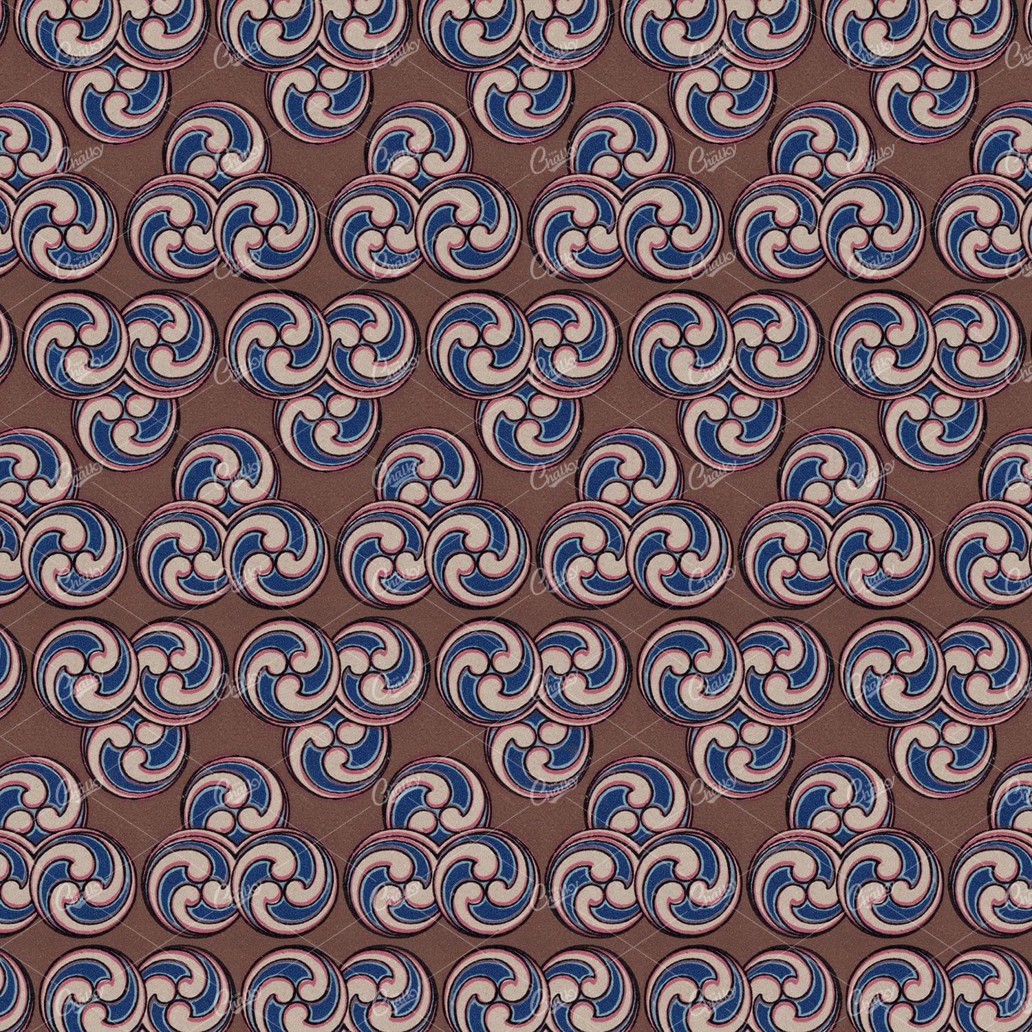 Abstract Swirled Circles Vintage Background Pattern