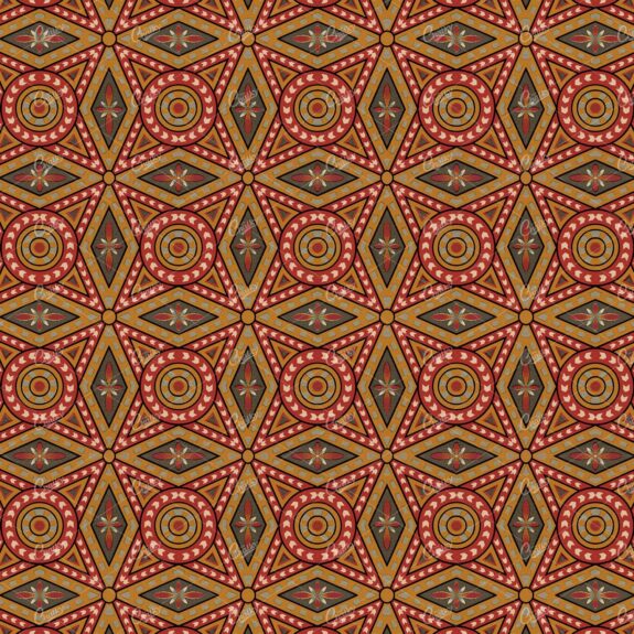 Retro Tiled Circle and Diamond Background Pattern