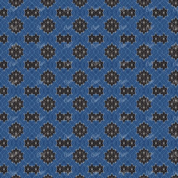 Black and Blue Retro Shape Vintage Pattern