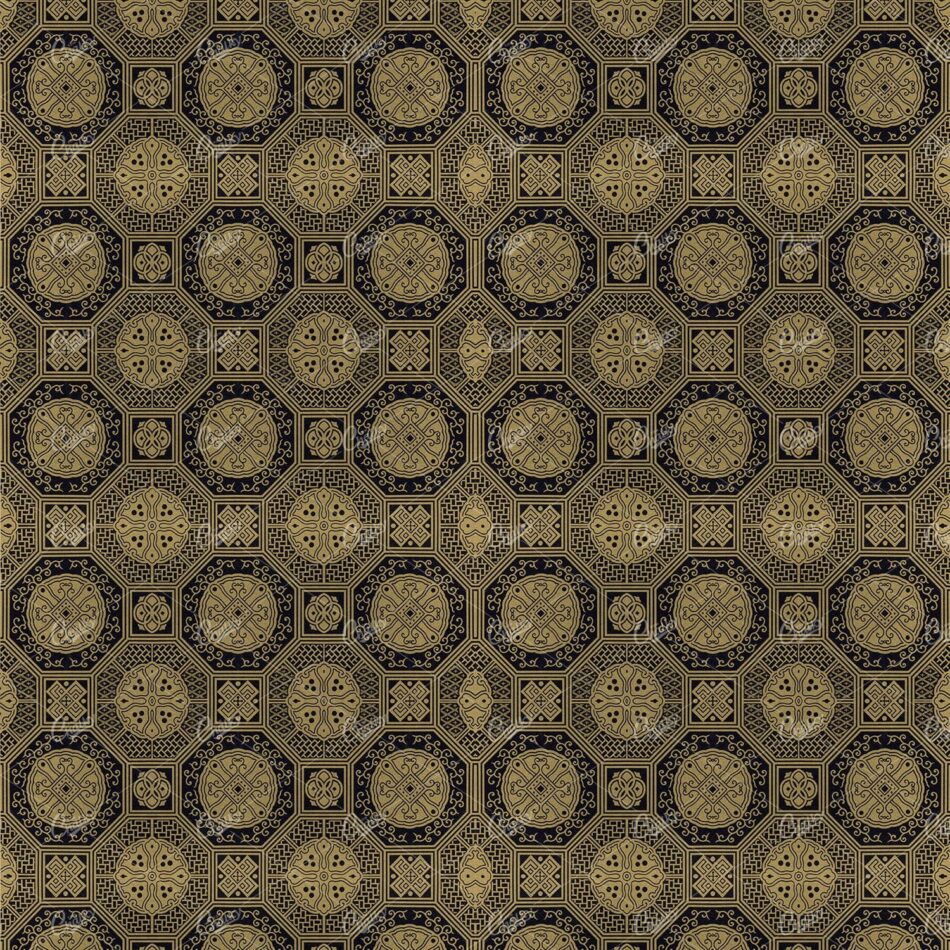 Geometric Tile Pattern With Octagon And Square Medallions - Celtic Knotwork