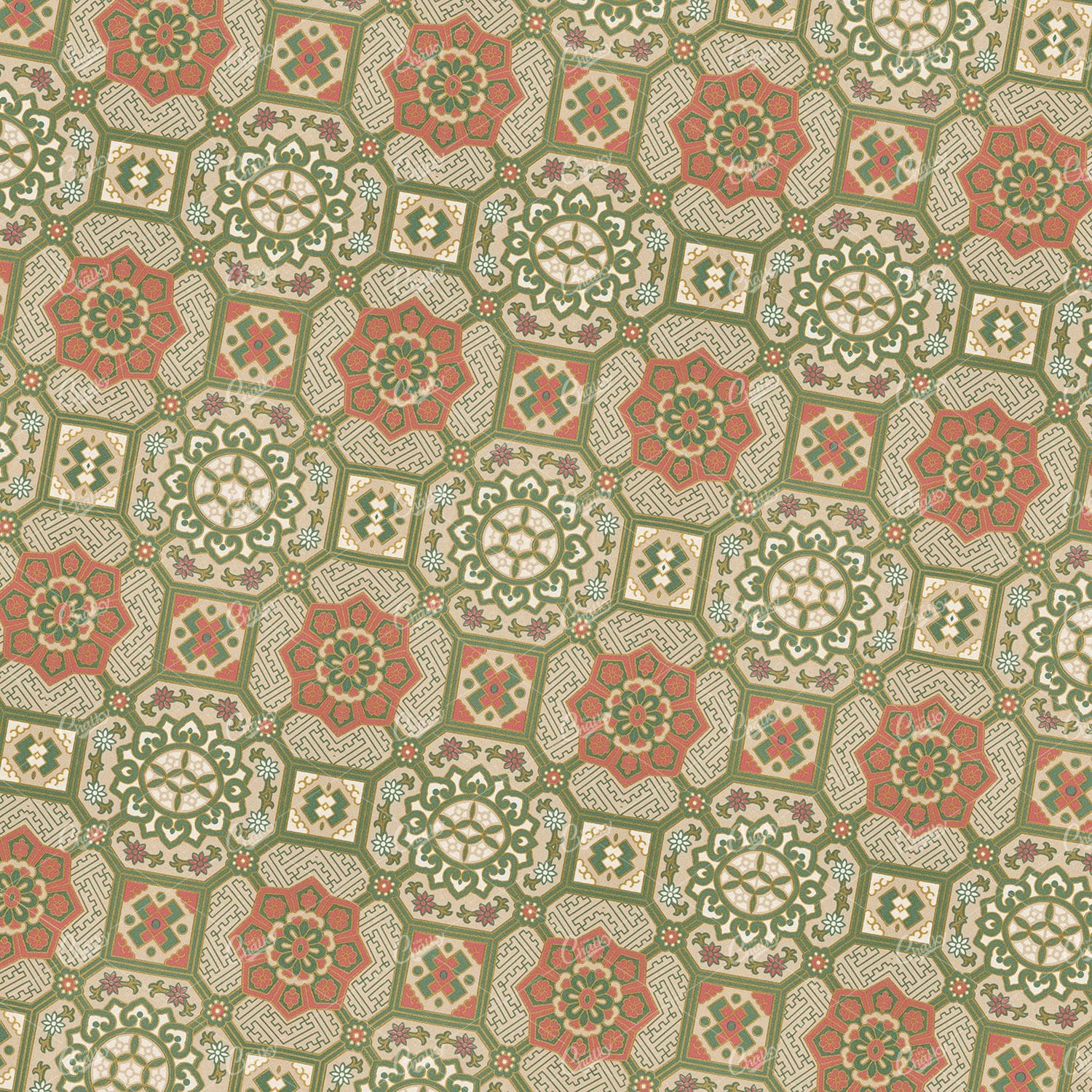 Refreshing Floral and Botanical Inspired Tiled Pattern