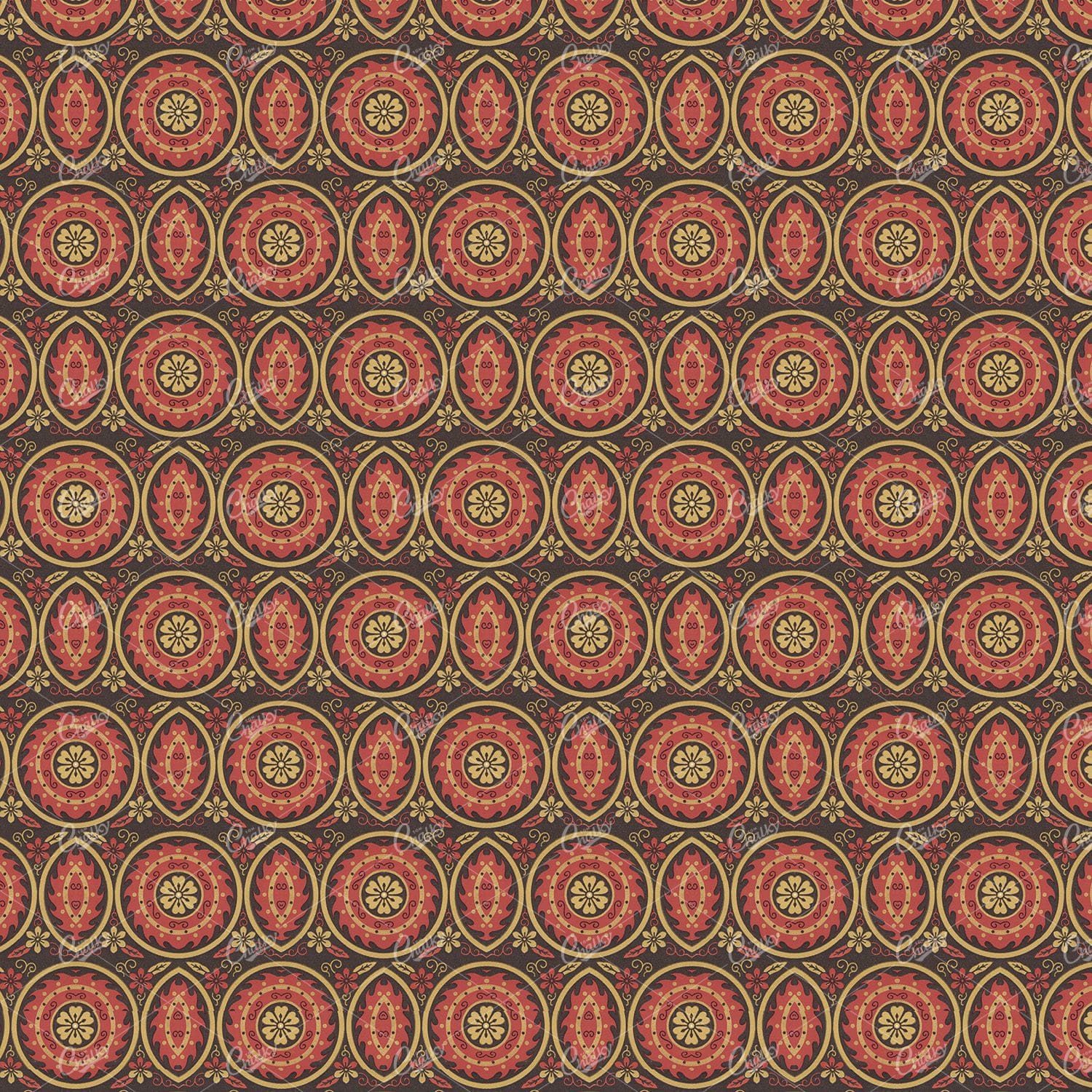 Tribal Floral and Botanical Inspired Tiled Pattern