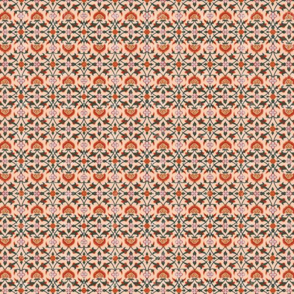 Botanical Tiled Pattern with Striking Floral Design No.1