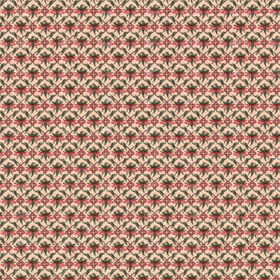 Botanical Tiled Pattern with Striking Floral Design No.2