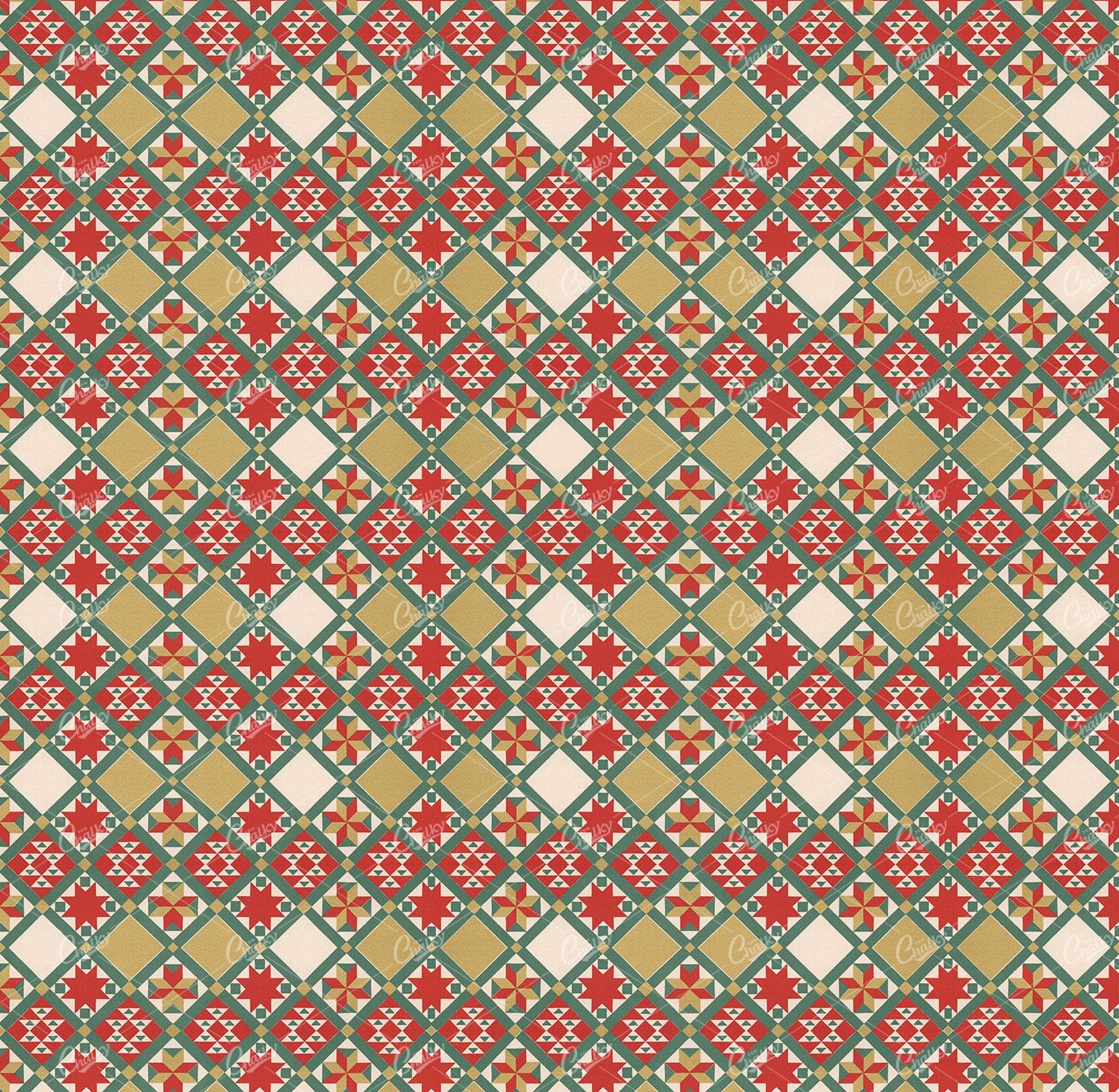 Isometric Abstract Tribal Vintage Patterned Background