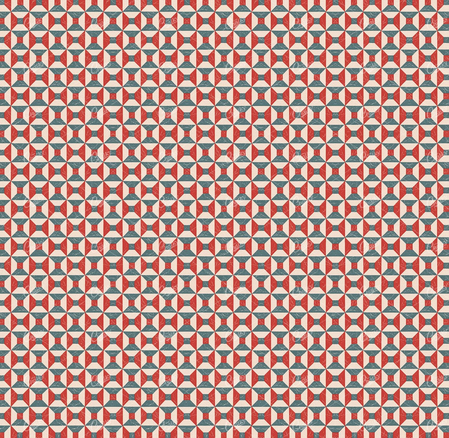 Marble Blue and Red Tiled Pattern No.2