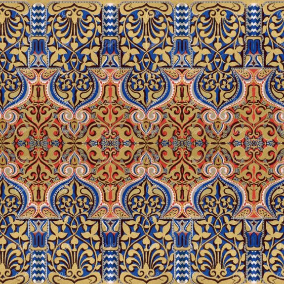 Intricate Indian Inspired Gold Botanical Background No.3