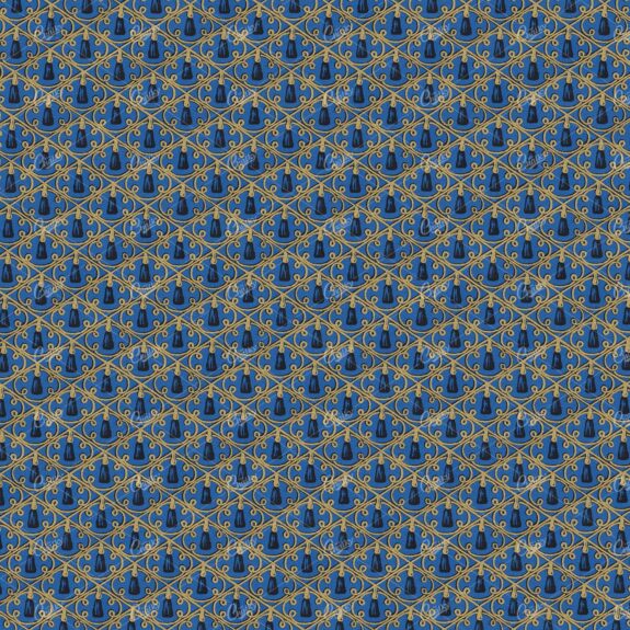 Blue and Gold Rope and Tassel Pattern