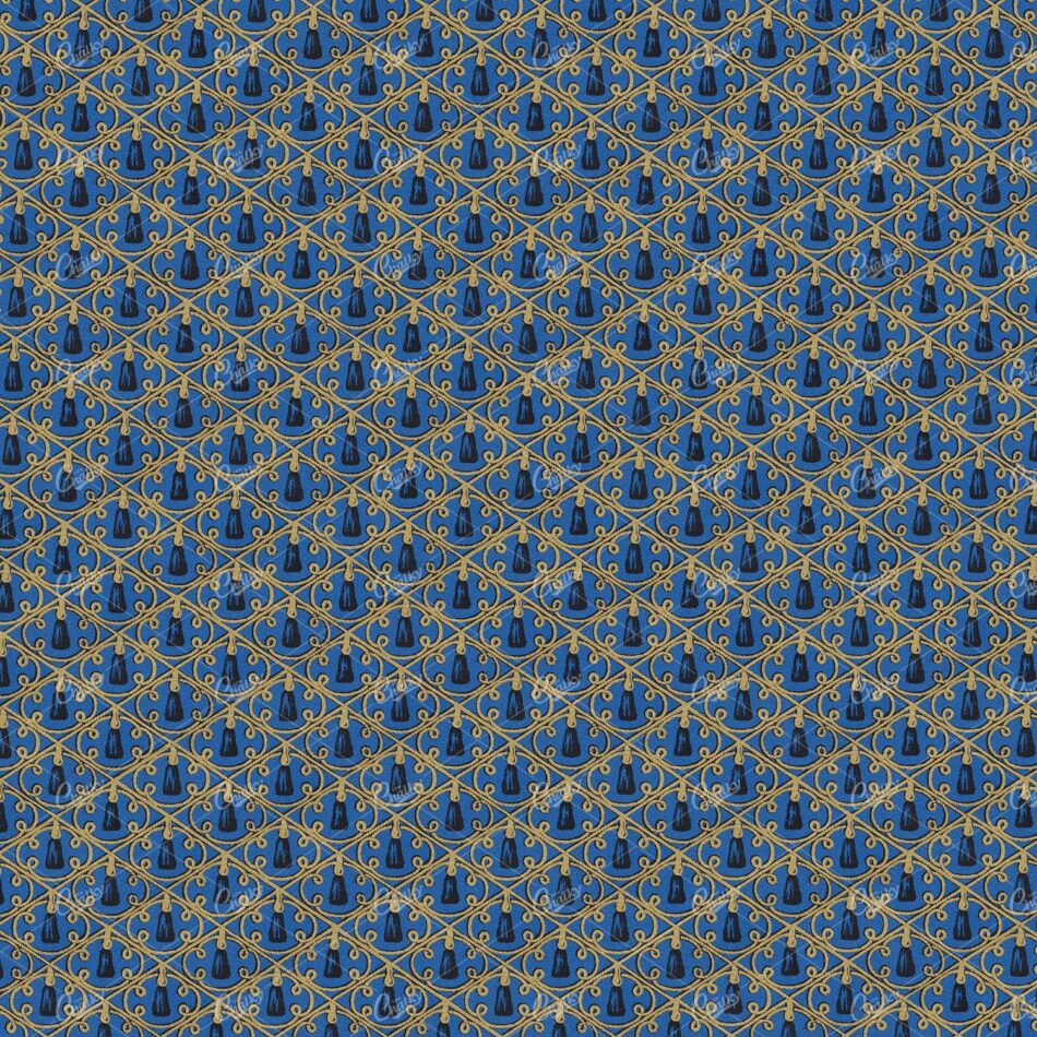Blue and Gold Rope and Tassel Pattern