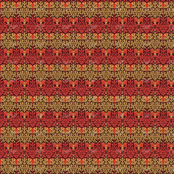 Gold and Red Abstract Floral Background
