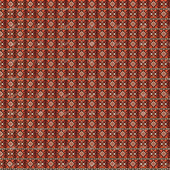 Stitched Tribal Influenced Black and Orange Horizontal Pattern
