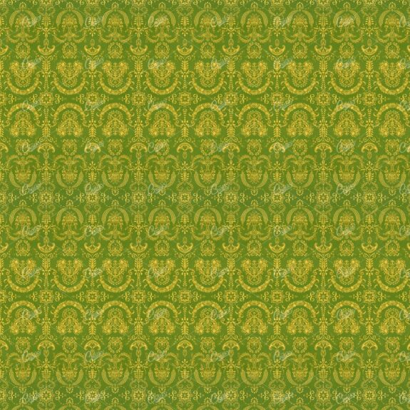 Decorative Royal Green And Gold Botanical Pattern