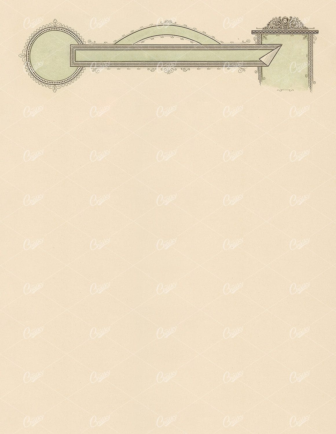 Antique Decorative A4 Blank Letterhead No.1
