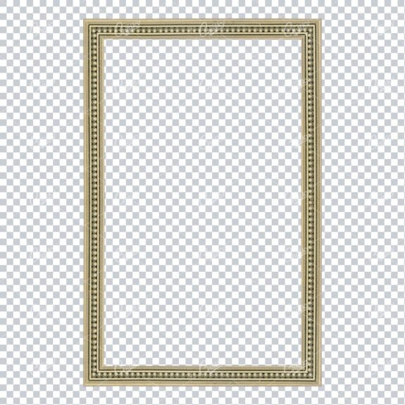 Vintage Gold Frame / Border With Pearls And Linework