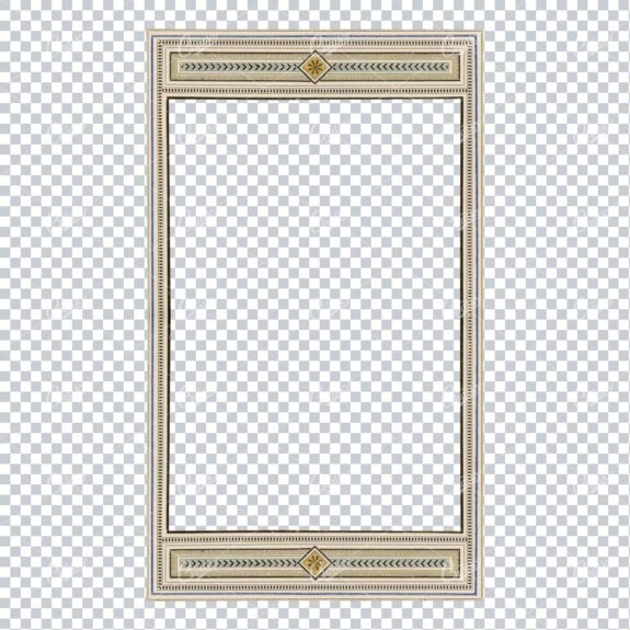 Vintage Gold and Blue Frame / Border with Decorative Design Elements