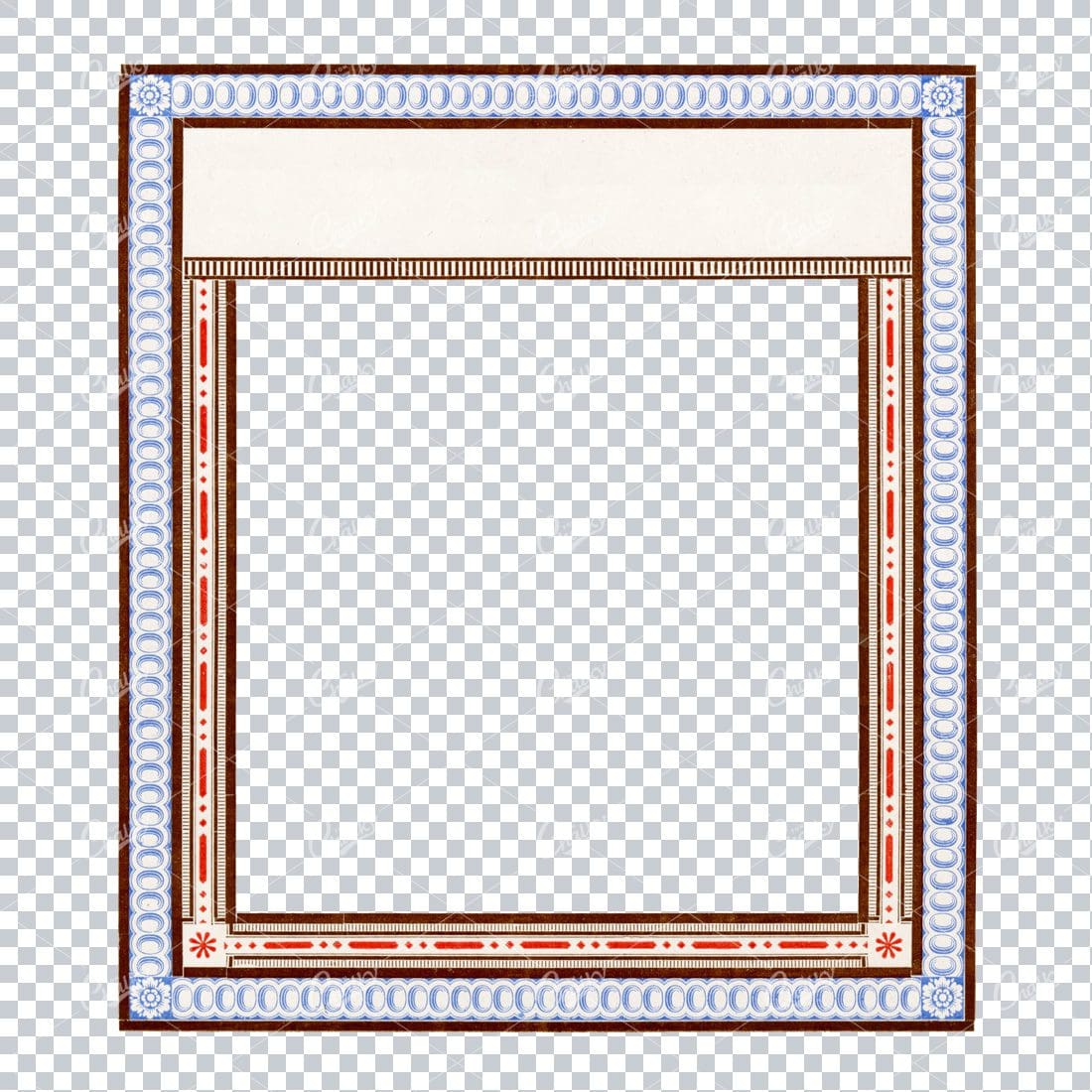 Eccentric Blue and Red Border Design - Perfect for Print Design