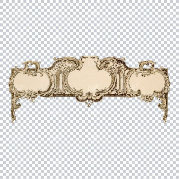 Victorian Heading / Frame / Border Design Complete with Ornate Flourishes and Botanical Design Elements