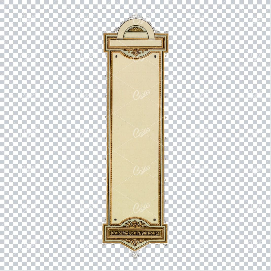 Intricate Verticle Border / Frame Adorned with Fine Line Art and Victorian Design Elements