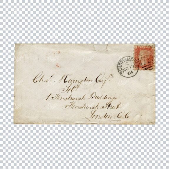 Antique Handwritten Calligraphy Envelope with Southampton Stamp