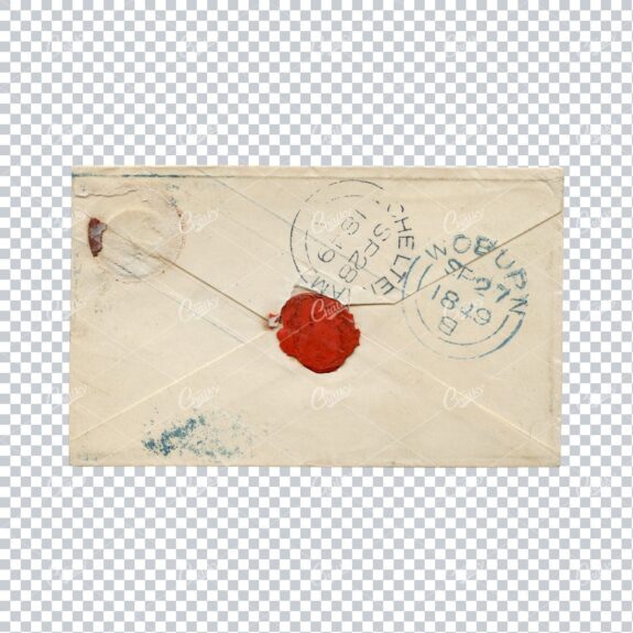 Old Envelope with Red Wax Seal and Cheltenham Stamp