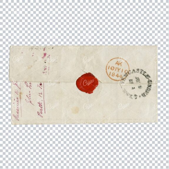 Old Envelope with Red Wax Seal and Newcastle Stamp