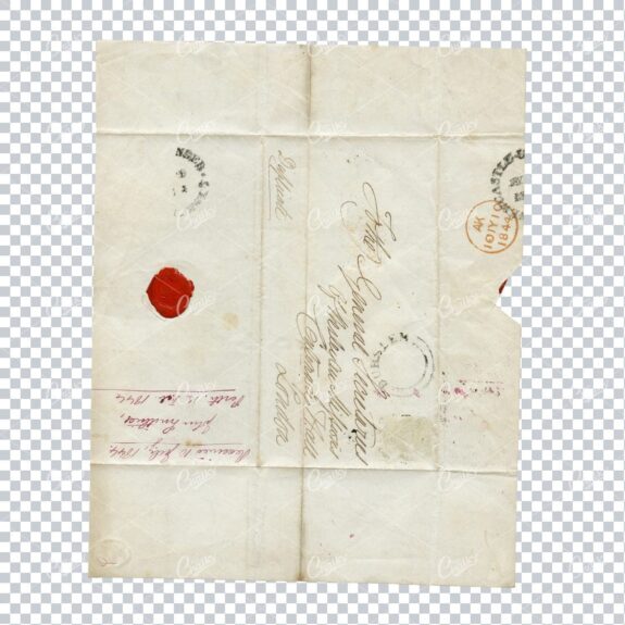 Antique Paper Texture with Wax Seal, Various Stamps and Calligraphy