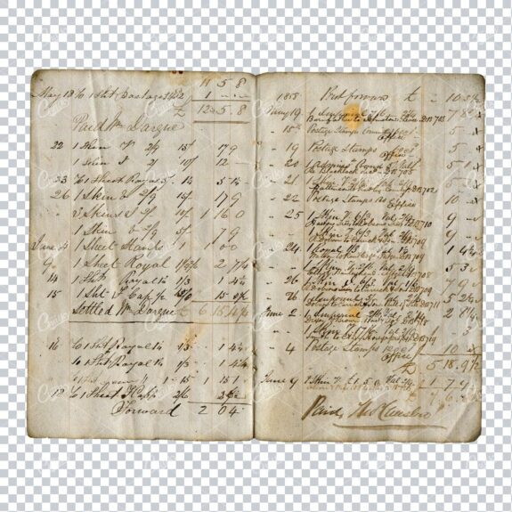 Antique Handwritten Scan of a Receipt Book No.2
