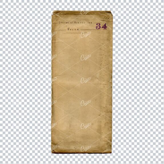 Vintage Scan Of Grunge And Dirty Cream Envelope Texture With Number 34
