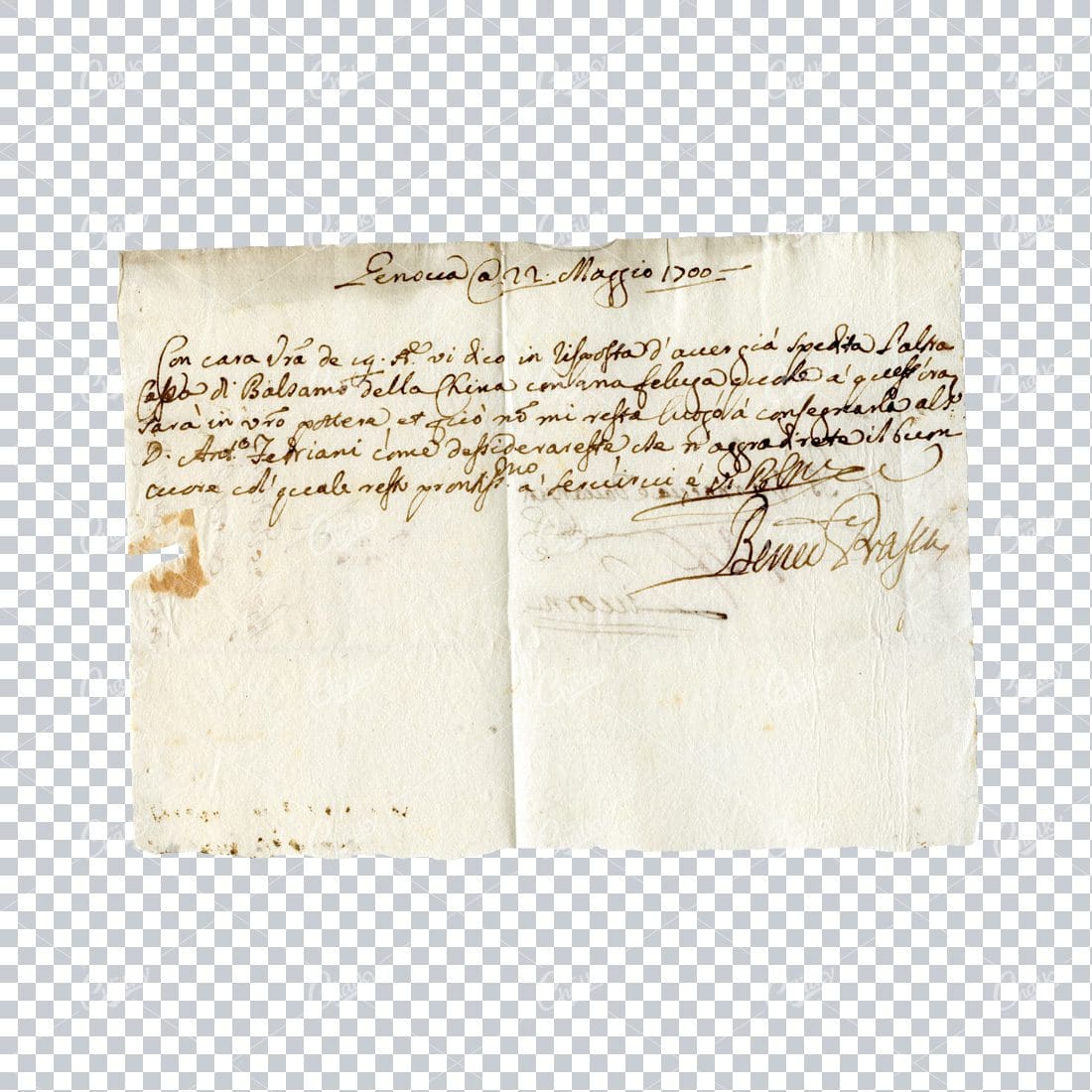 Scan of Antique Handwritten Calligraphy Letter No.1