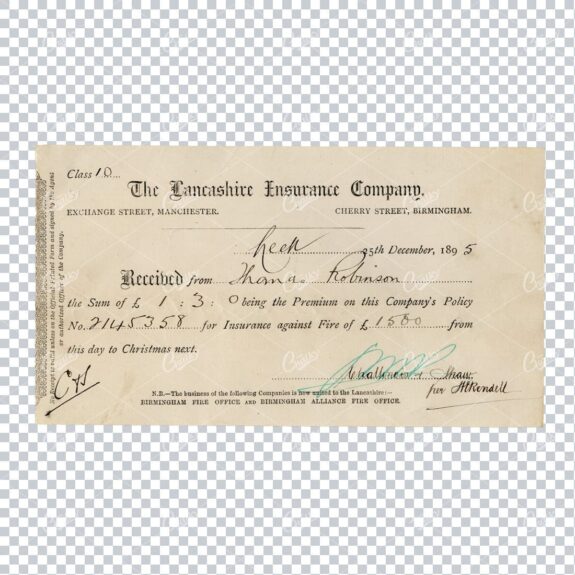 Antique Insurance Company Receipt Scan