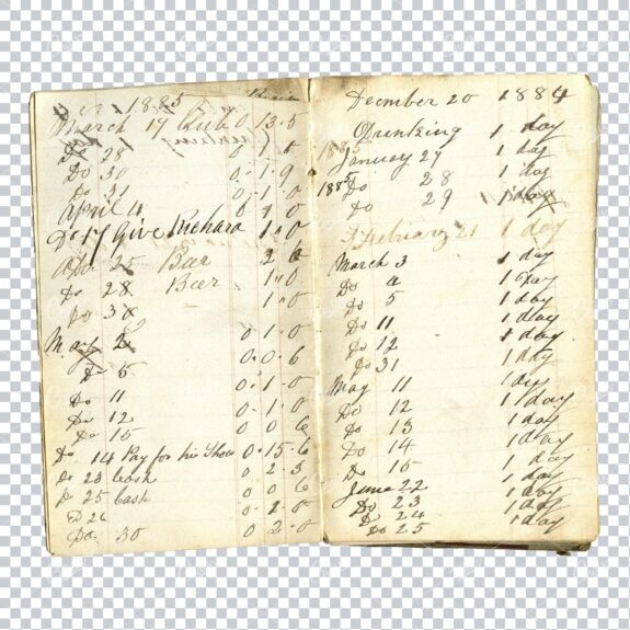 Aged with Beautiful Petina - Antique Handwritten Book Scan No.2