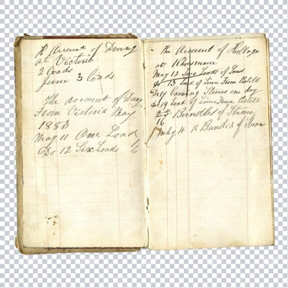 Aged with Beautiful Petina - Antique Handwritten Book Scan No.3