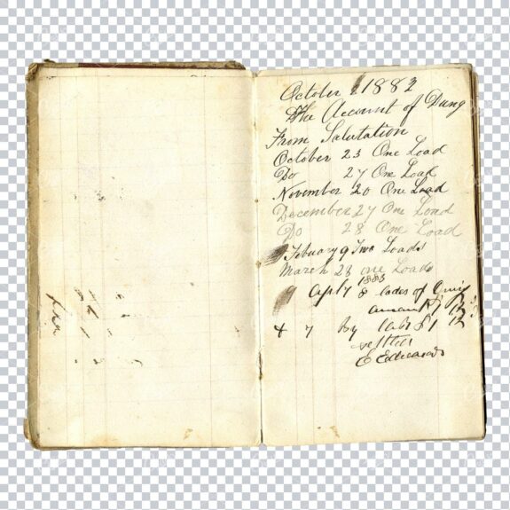 Aged with Beautiful Petina - Antique Handwritten Book Scan No.4