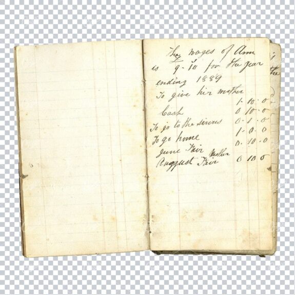 Aged with Beautiful Petina - Antique Handwritten Book Scan No.5