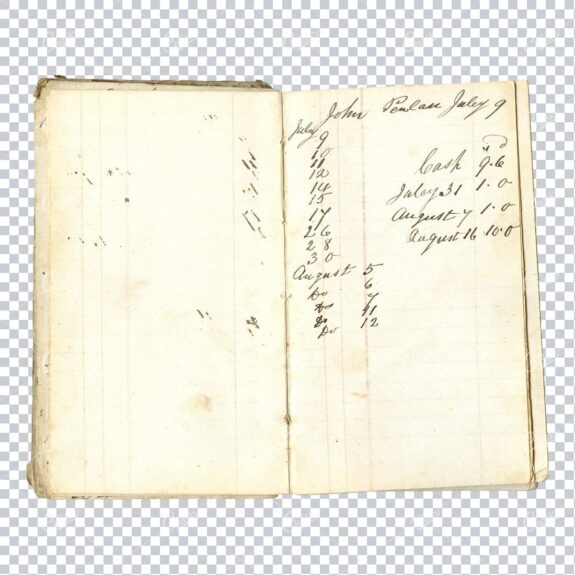 Aged with Beautiful Petina - Antique Handwritten Book Scan No.10