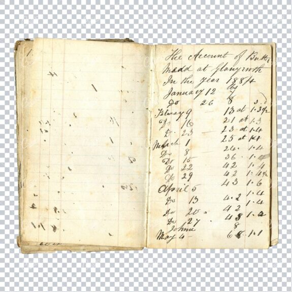 Aged with Beautiful Petina - Antique Handwritten Book Scan No.11