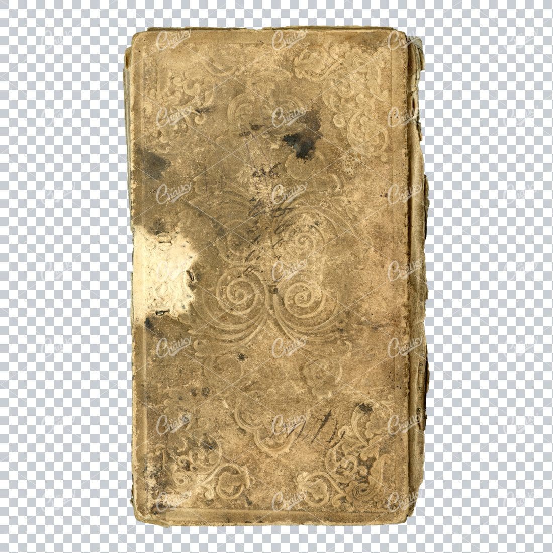Vintage Aged and Grungey Book Cover with Ornate Designs
