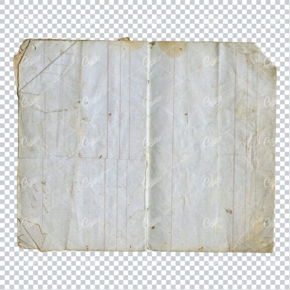 Blank Antique Folded and Worn Receipt Book Open Page