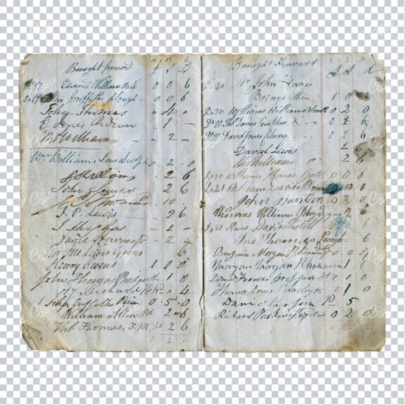 Aged with Beautiful Petina - Antique Handwritten Book Scan No.14