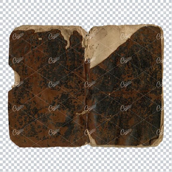 Small Vintage Notebook with Dark Brown Leather Cover - Rustic Grunge Texture