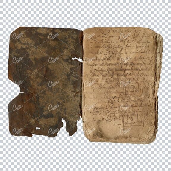 Aged with Beautiful Petina - Antique Handwritten Book Scan No.16
