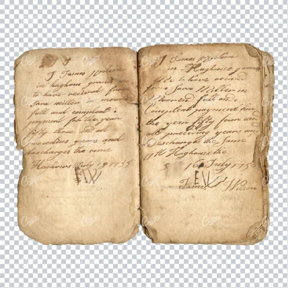 Aged with Beautiful Petina - Antique Handwritten Book Scan No.18