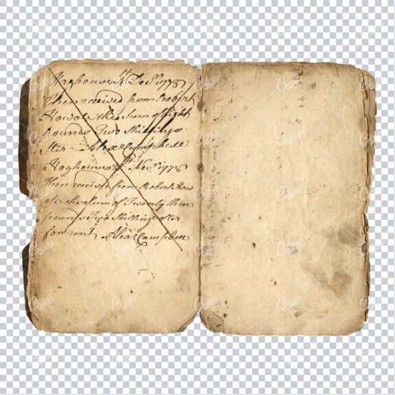 Aged with Beautiful Petina - Antique Handwritten Book Scan No.22